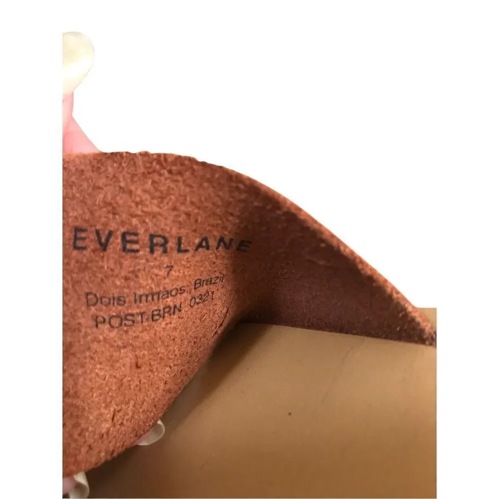 Everlane The Leather Thong Women Sandals Burnt Sienna Flip Flops Size 7